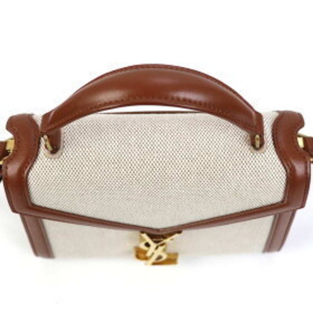Saint Laurent Cassandra Top Handle Mini Bag Brown Calf Crossbody - Picture 5 of 13
